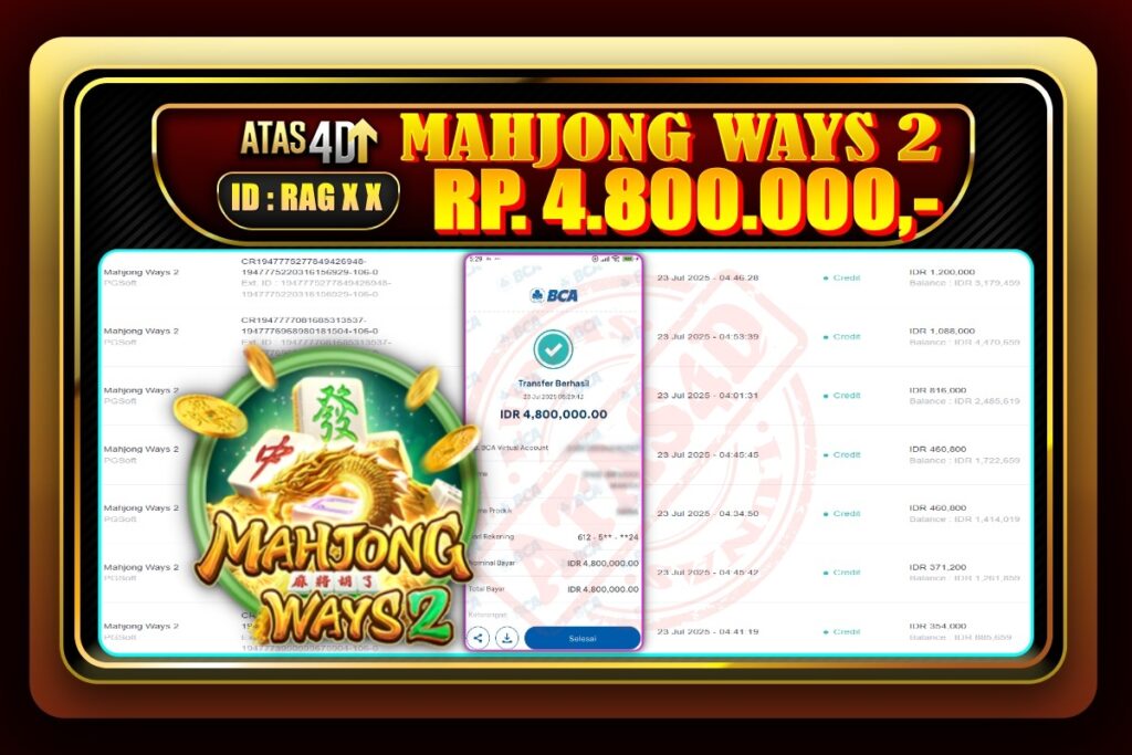 Bukti Jp ATAS4D – Slot Online 23 Juli 2025.