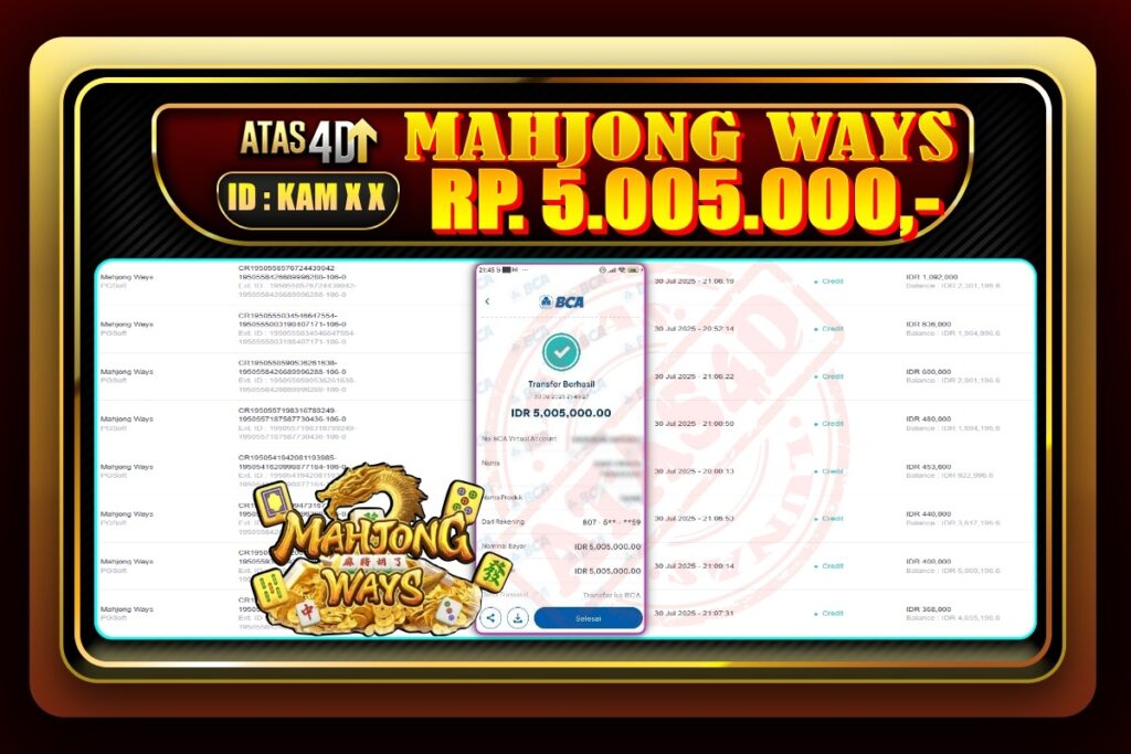 Bukti Jp ATAS4D – Slot Online 30 Juli 2025.