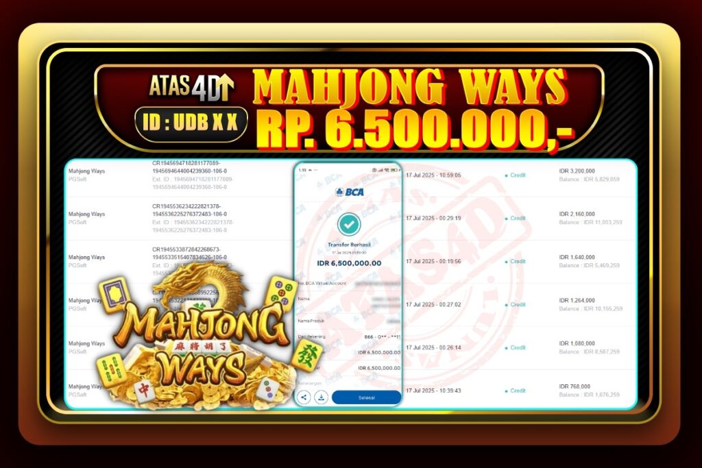 Bukti Jp ATAS4D Slot Online 17 Juli 2025