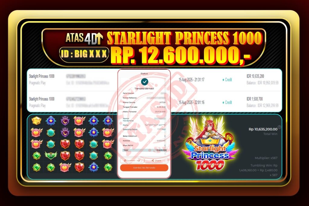 Bukti Jp ATAS4D Slot Online 15 Agustus 2025.