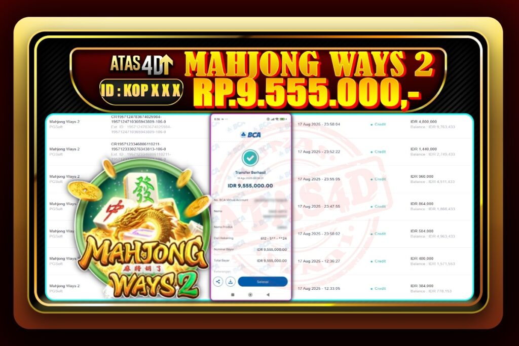 Bukti Jp ATAS4D Slot Online 18 Agustus 2025