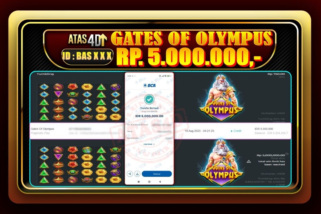Bukti Jp ATAS4D Slot Online 19 Agustus 2025