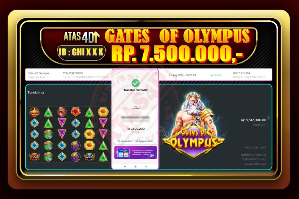 Bukti Jp ATAS4D Slot Online 21 Agustus 2025