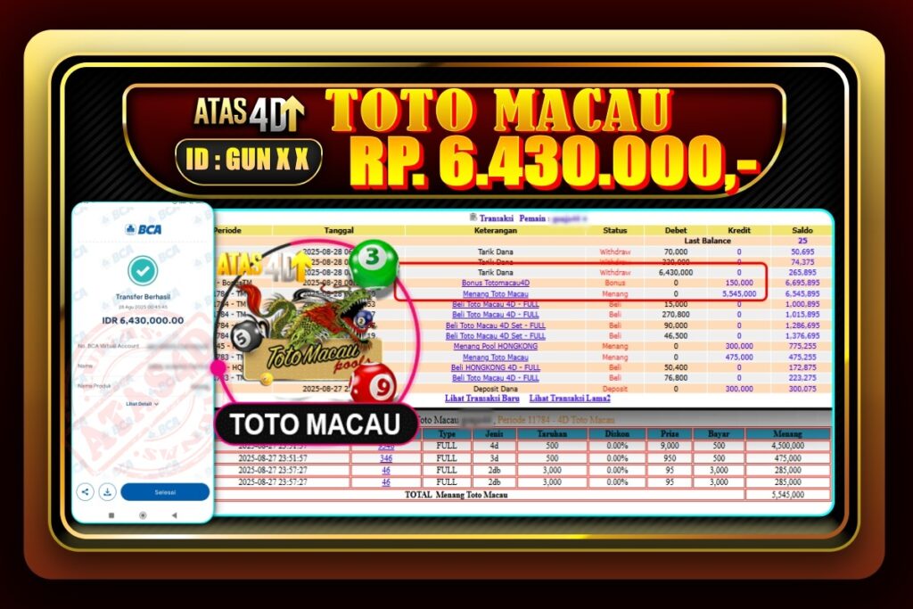 Bukti Jp ATAS4D Togel Online 28 Agustus 2025