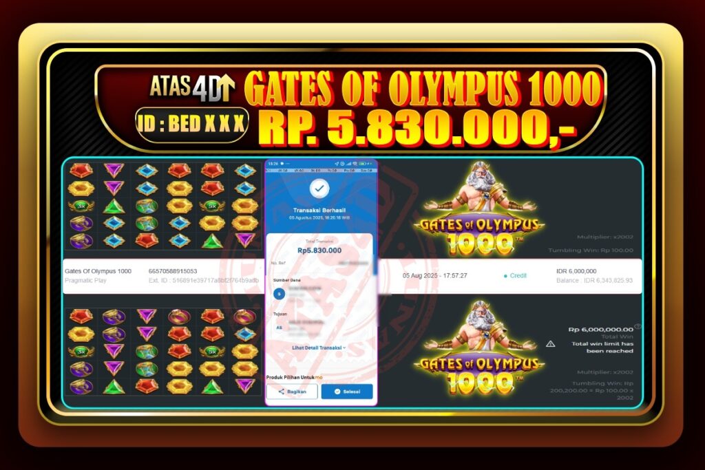 Bukti Jp ATAS4D Slot Online 05 Agustus 2025.