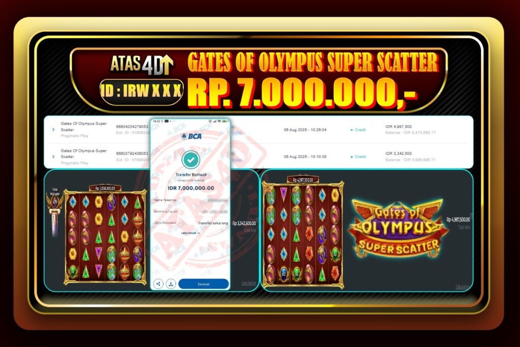 Bukti Jp ATAS4D Slot Online 06 Agustus 2025.