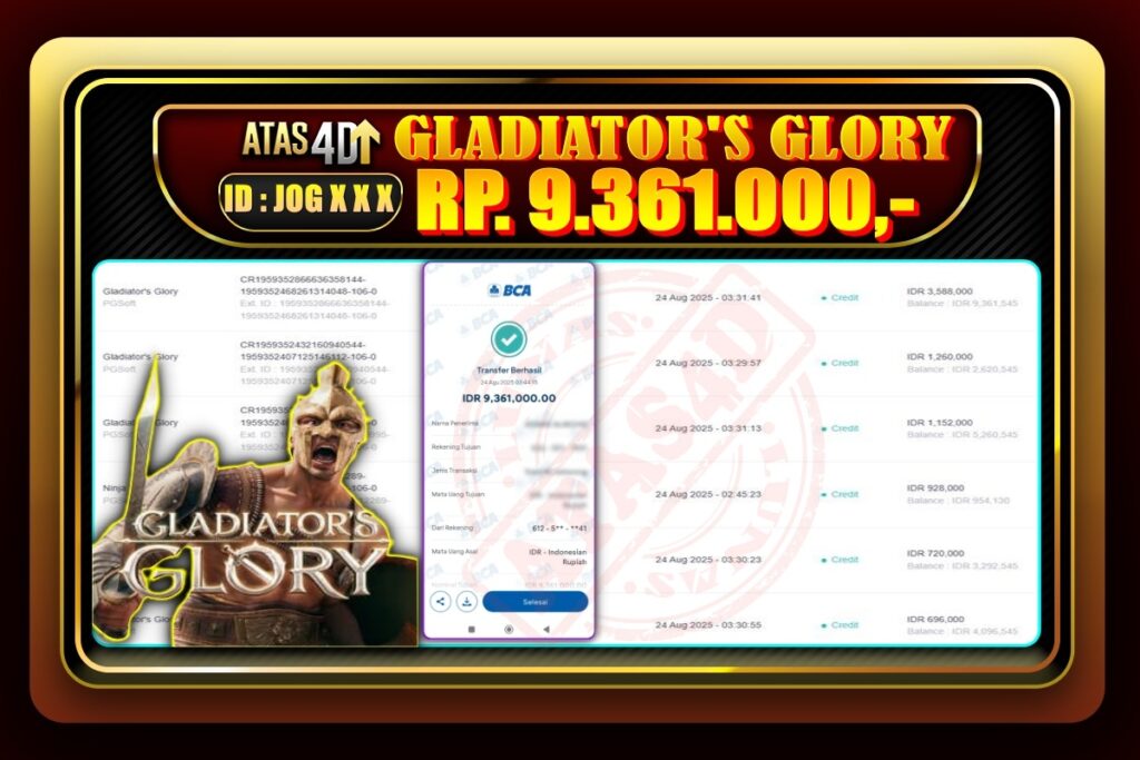 Bukti Jp ATAS4D Slot Online 25 Agustus 2025.