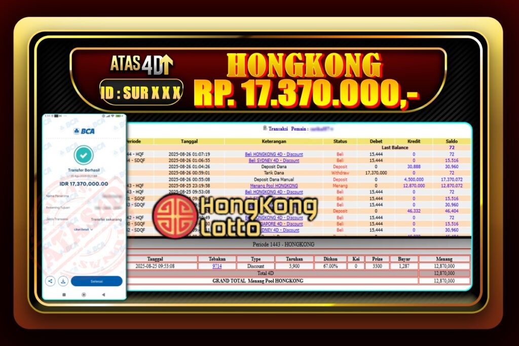 Bukti Jp ATAS4D Togel Online 26 Agustus 2025