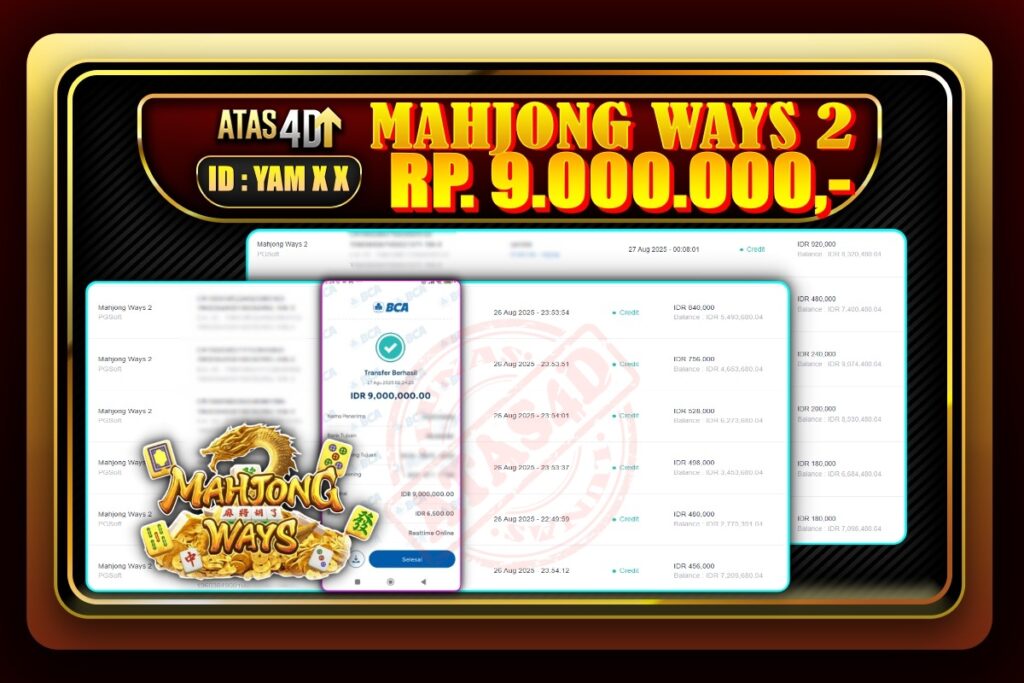 Bukti Jp ATAS4D Slot Online 27Agustus 2025