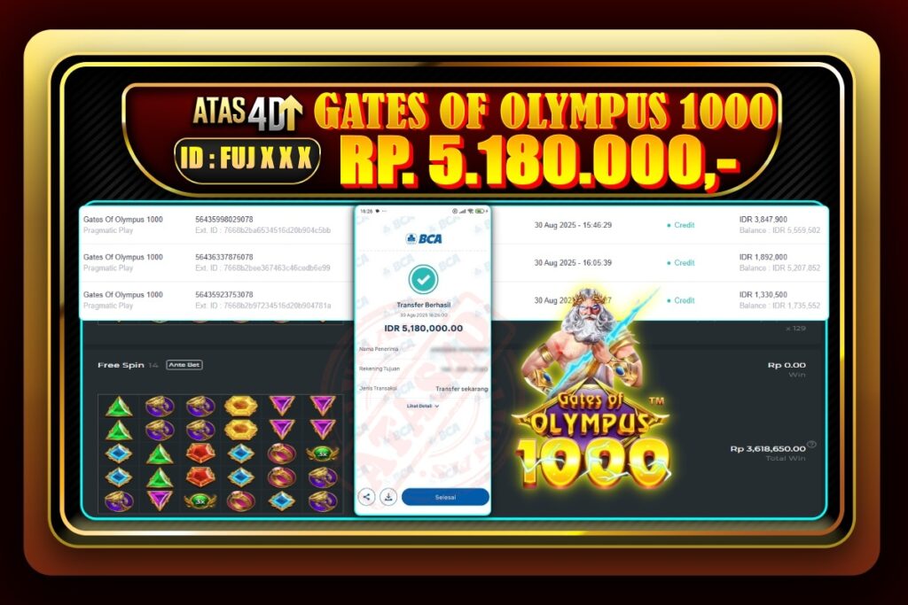 Bukti Jp ATAS4D Slot Online 30 Agustus 2025.