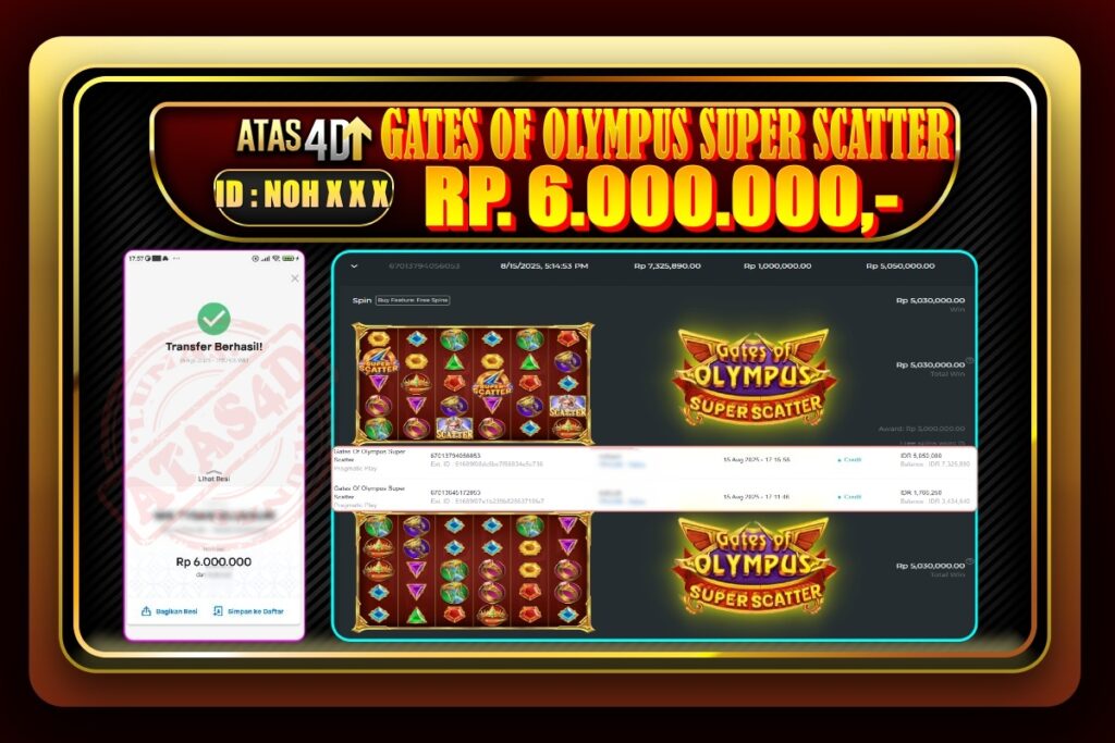 Bukti Jp ATAS4D Slot Online 15 Agustus 2025