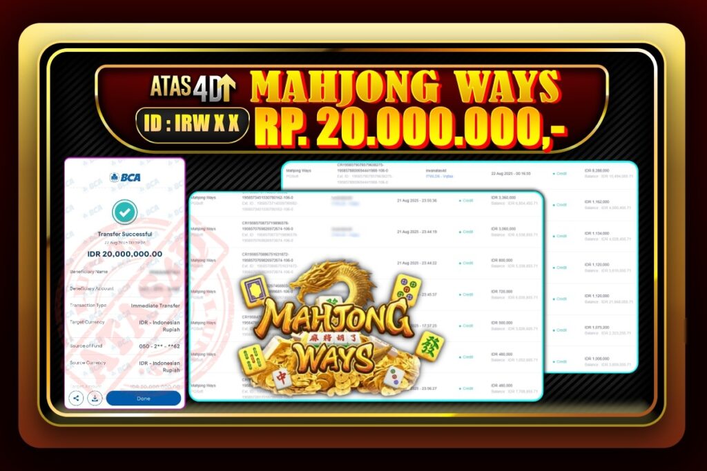 Bukti Jp ATAS4D Slot Online 22 Agustus 2025.