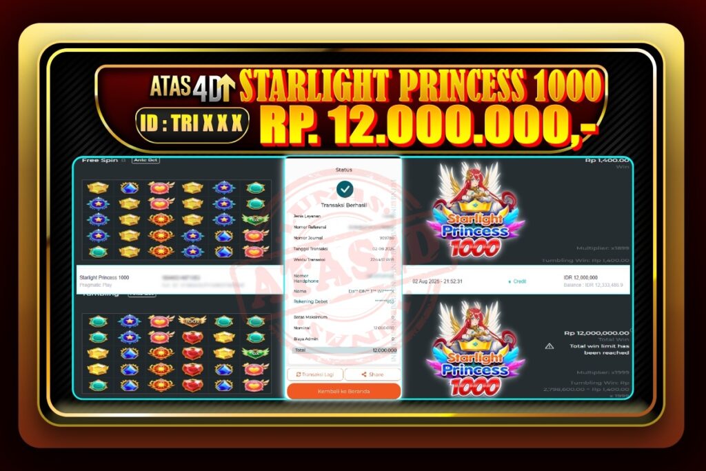 Bukti Jp ATAS4D – Slot Online 02 Agustus 2025.