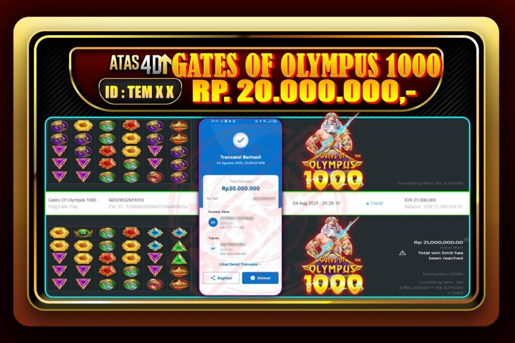 Bukti Jp ATAS4D – Slot Online 04 Agustus 2025.