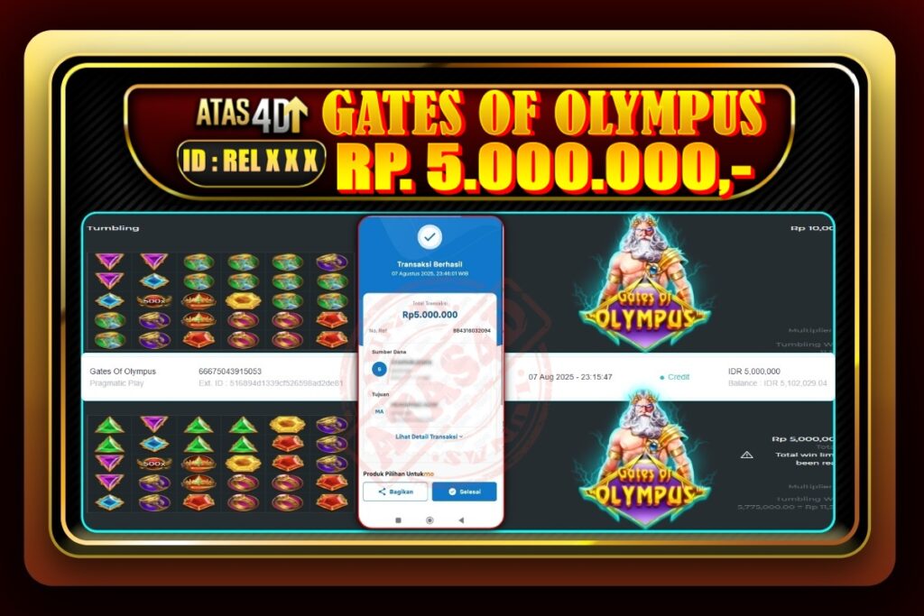 Bukti Jp ATAS4D Slot Online – 07 Agustus 2025.
