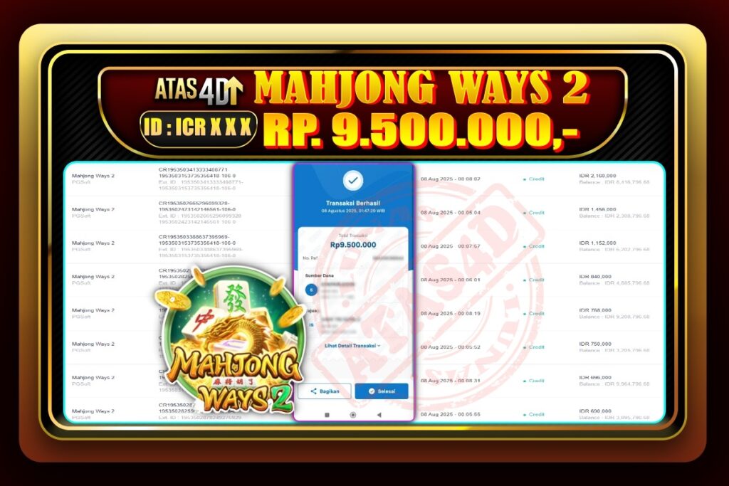 Bukti Jp ATAS4D Slot Online 08 Agustus 2025.