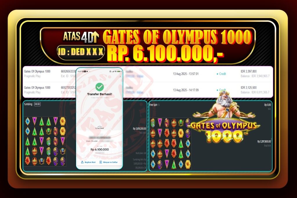 Bukti Jp ATAS4D Slot Online 13 Agustus 2025