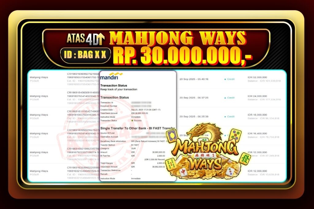 Bukti Jp ATAS4D Slot Online – 20 September 2025