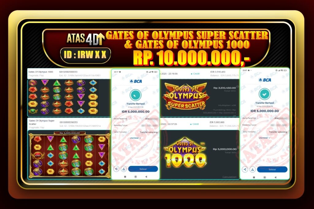 Bukti Jp ATAS4D Slot Online 10 September 2025.