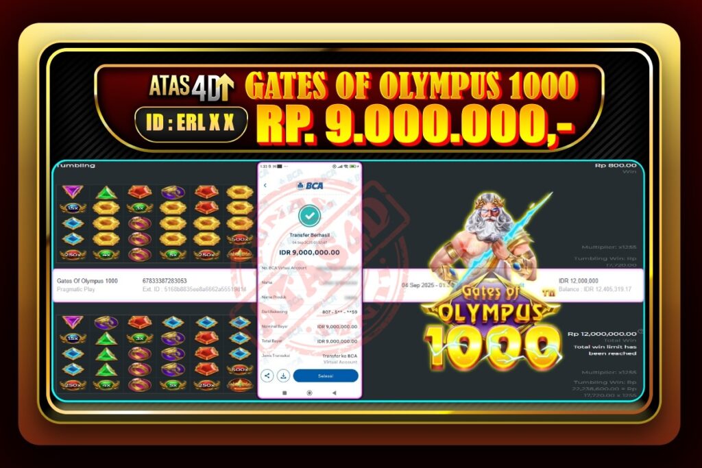 Bukti Jp ATAS4D Slot Online 04 September 2025.