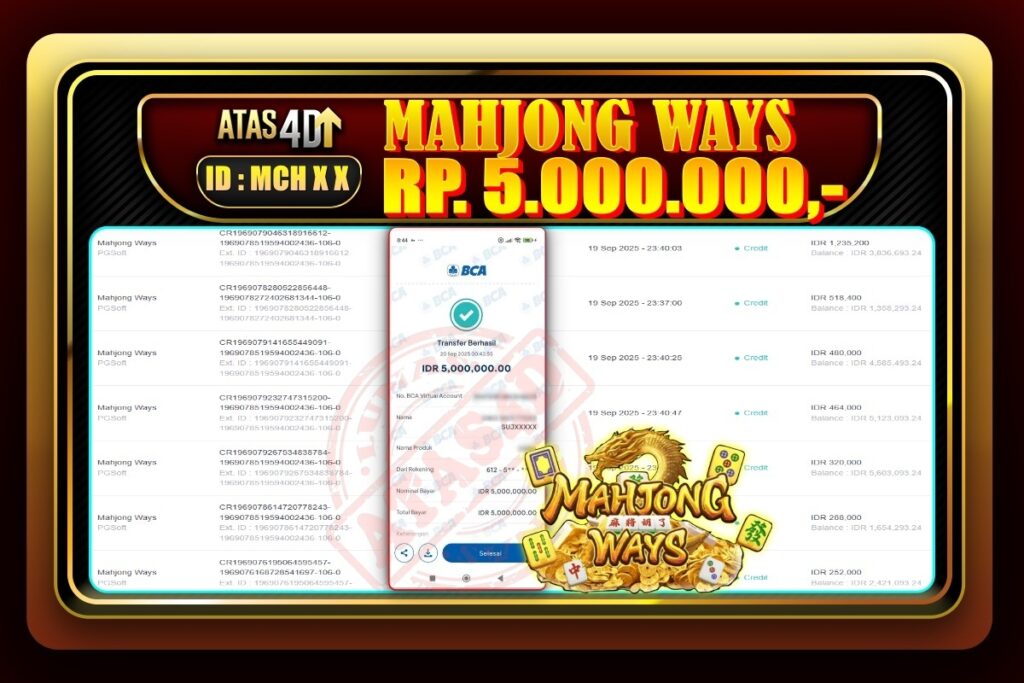 Bukti Jp ATAS4D Slot Online 20 September 2025.