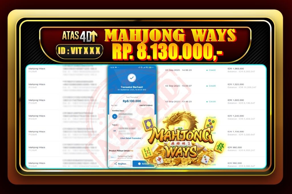 Bukti Jp ATAS4D Slot Online 03 September 2025