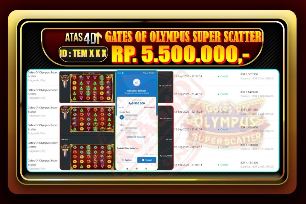 Bukti Jp ATAS4D Slot Online 12 September 2025