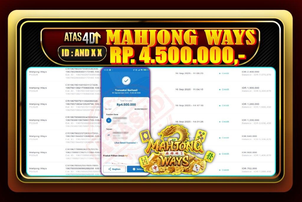 Bukti Jp ATAS4D Slot Online 16 September 2025