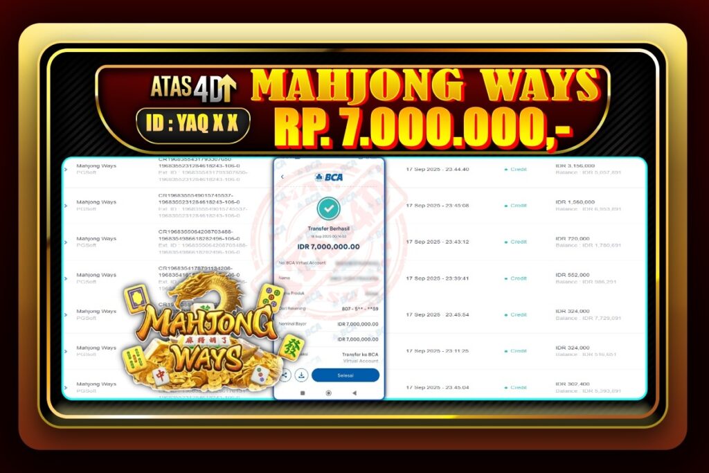 Bukti Jp ATAS4D Slot Online 18 September 2025
