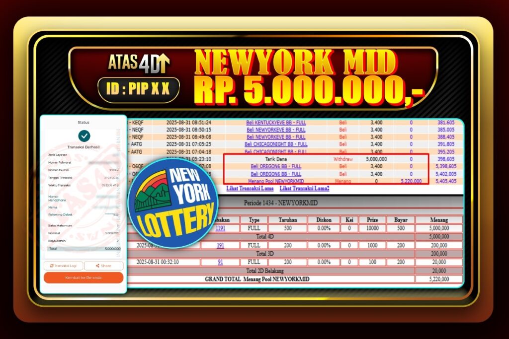 Bukti Jp ATAS4D Togel Online 31 Agustus 2025