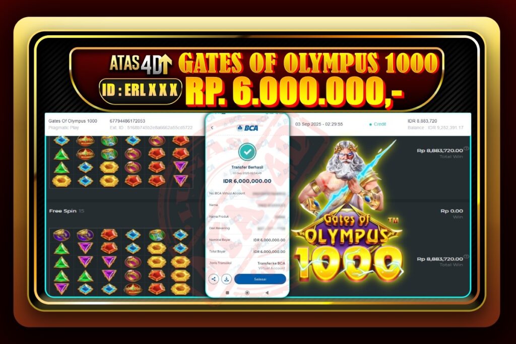 Bukti Jp ATAS4D Slot Online 03 September 2025.