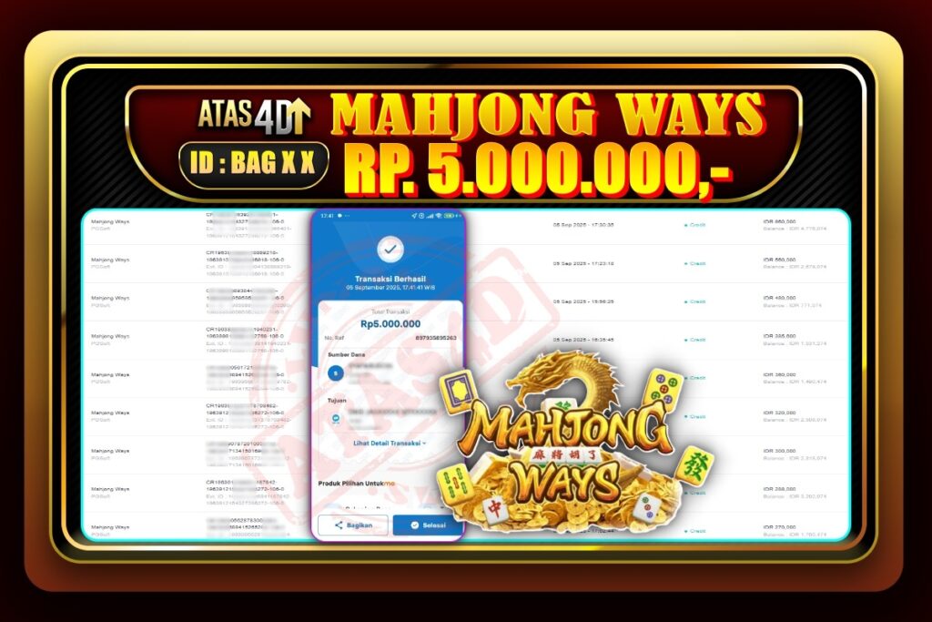 Bukti Jp ATAS4D Slot Online 05 September 2025.