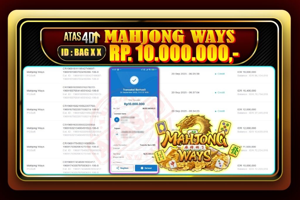 Bukti Jp ATAS4D Slot Online 2025 – 20 September 2025