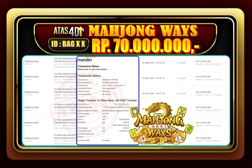 Bukti Jp ATAS4D Slot Online 21 September 2025