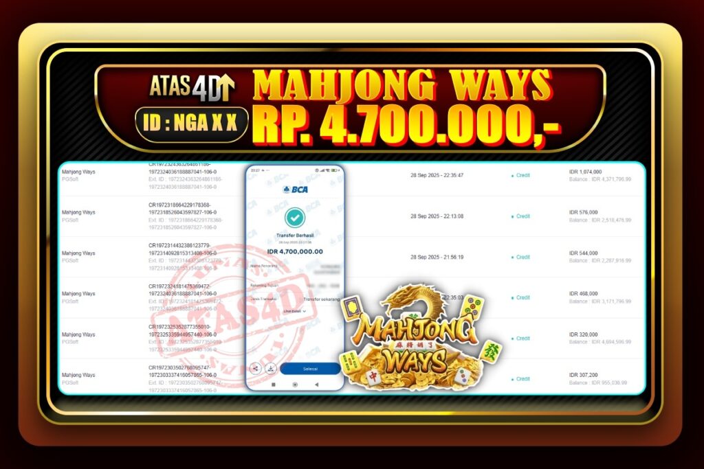 Bukti Jp ATAS4D Slot Online 28 September 2025