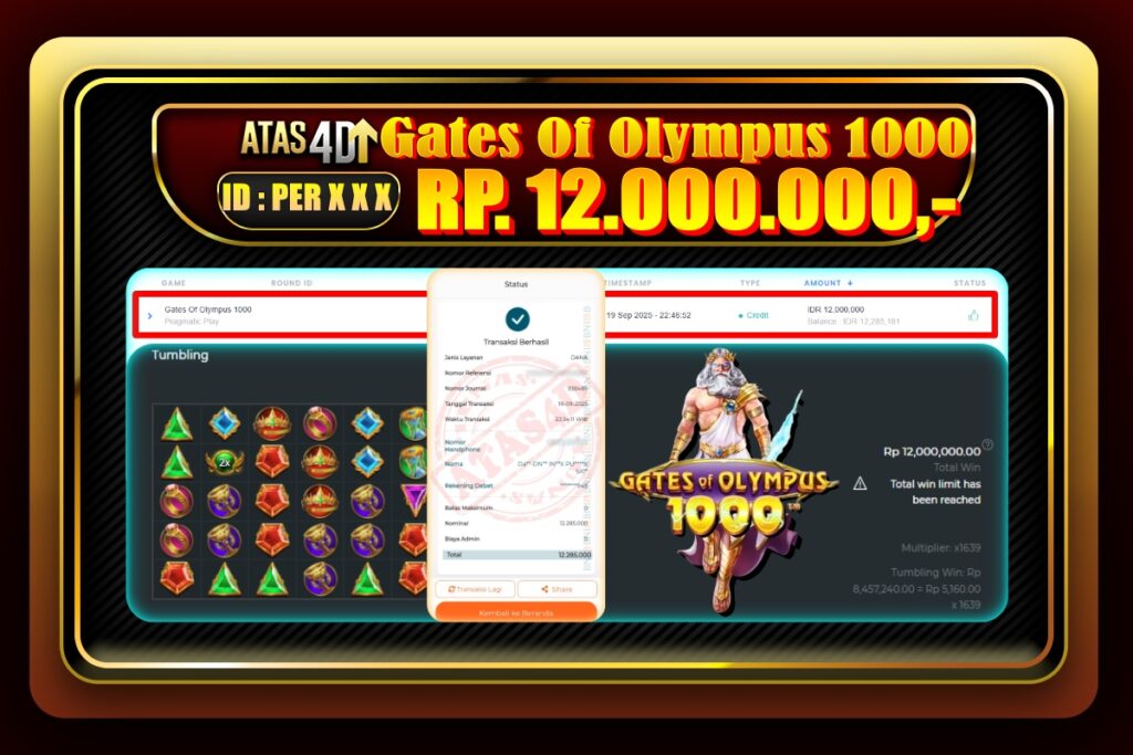Bukti Jp ATAS4D Slot Online 19 September 2025.
