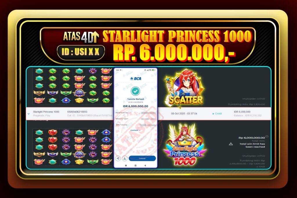 Bukti Jp ATAS4D Slot Online 08 Oktober 2025