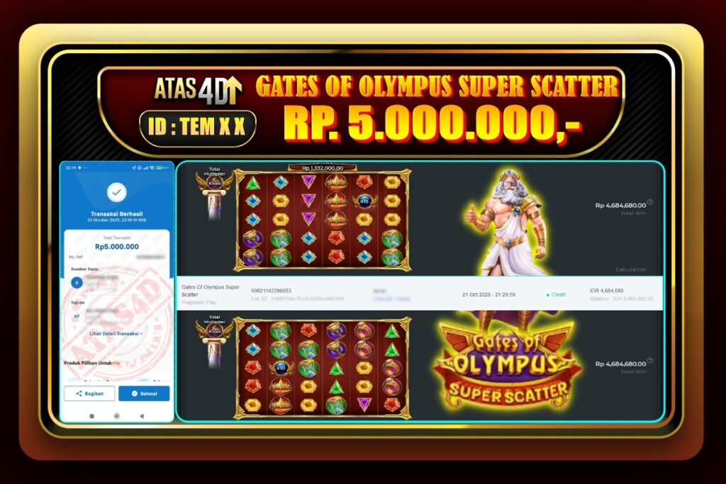 Bukti Jp ATAS4D Slot Online 21 Oktober 2025.