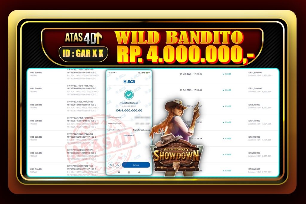Bukti Jp ATAS4D Slot Online 01 Oktober 2025.