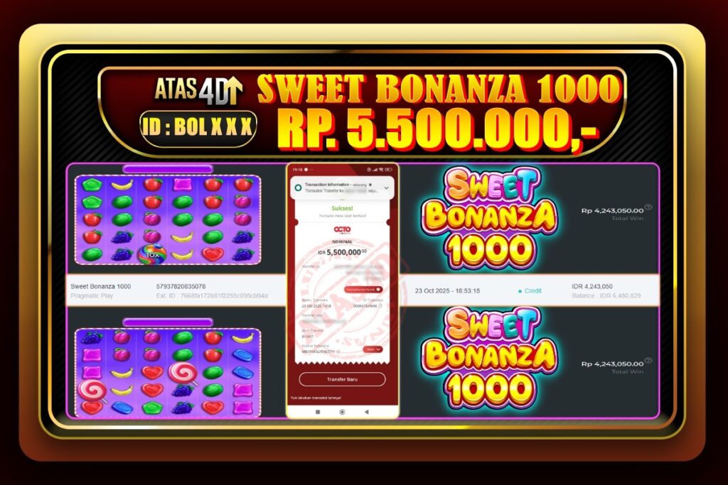 Bukti Jp ATAS4D Slot Online 23 Oktober 2025.