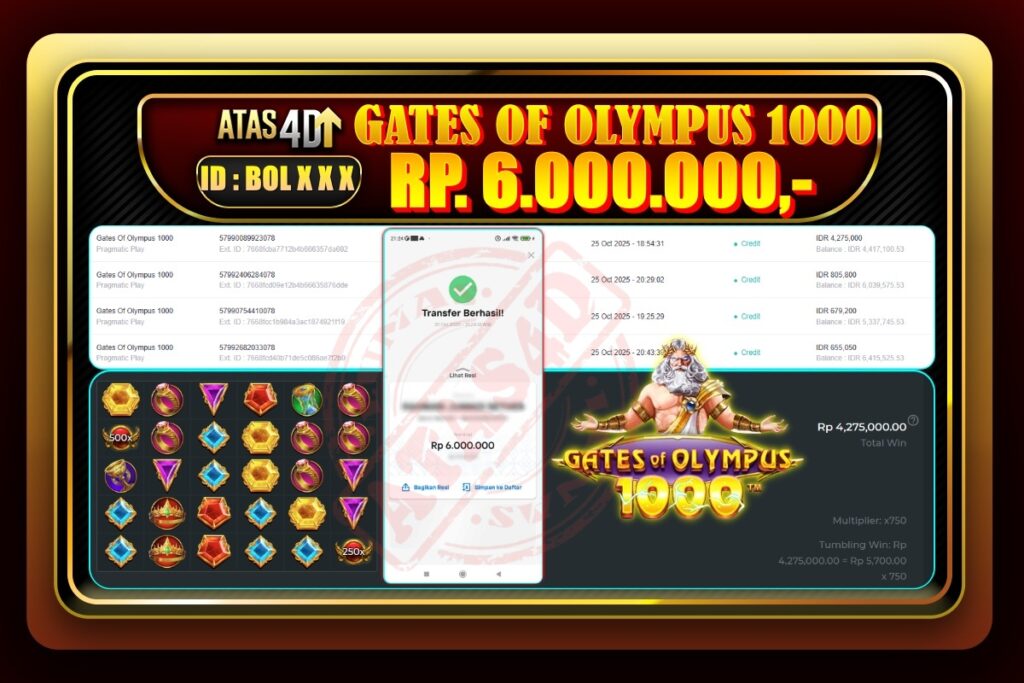 Bukti Jp ATAS4D Slot Online 25 Oktober 2025.