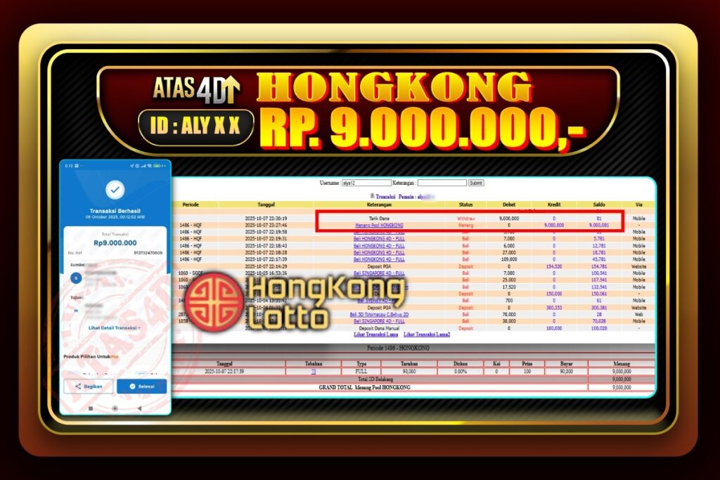 Bukti Jp ATAS4D Togel Online 08 Oktober 2025.