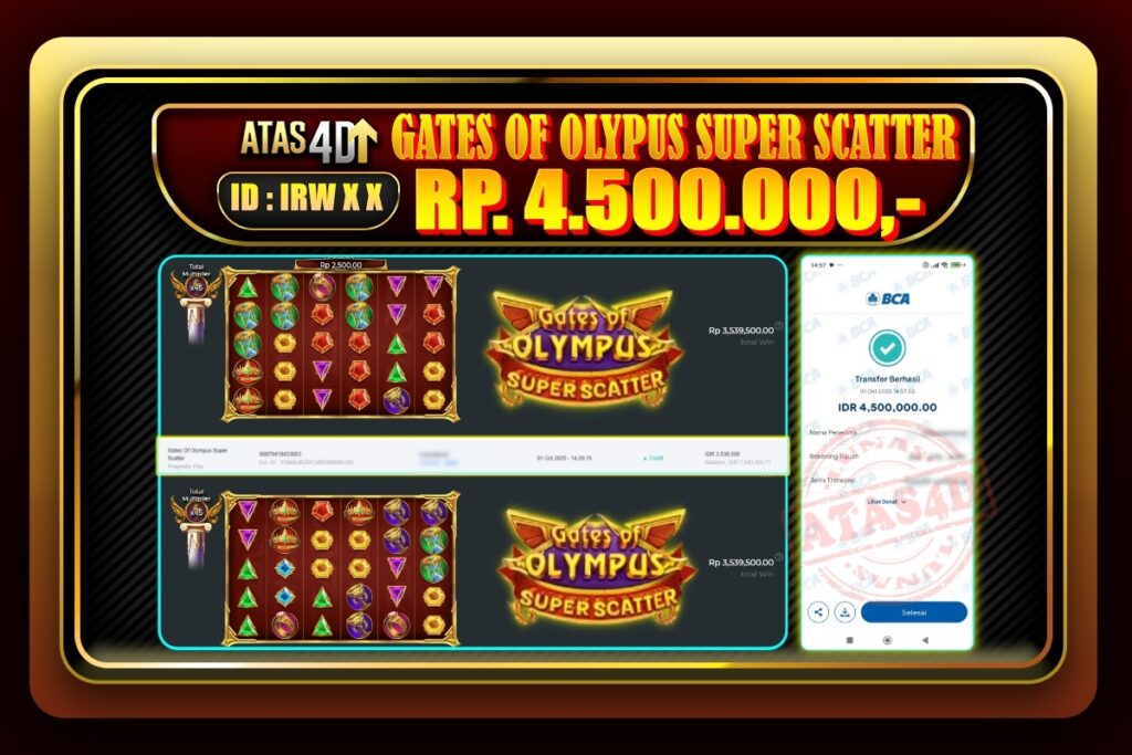 Bukti Jp ATAS4D Slot Online – 01 Oktober 2025.