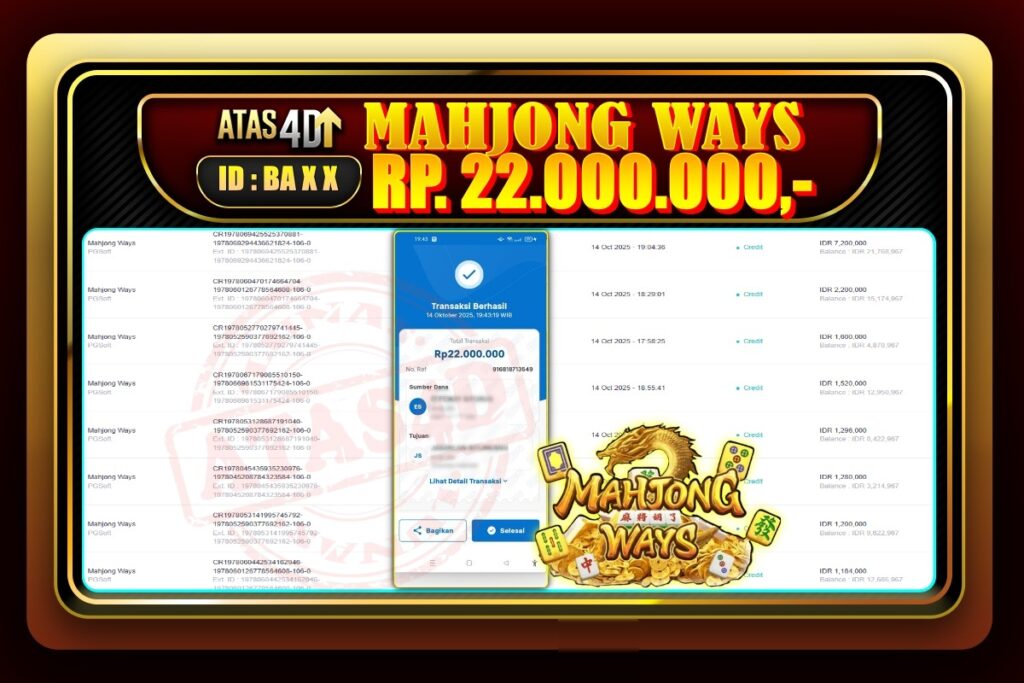 Bukti Jp ATAS4D Slot Online 14 Oktober 2025