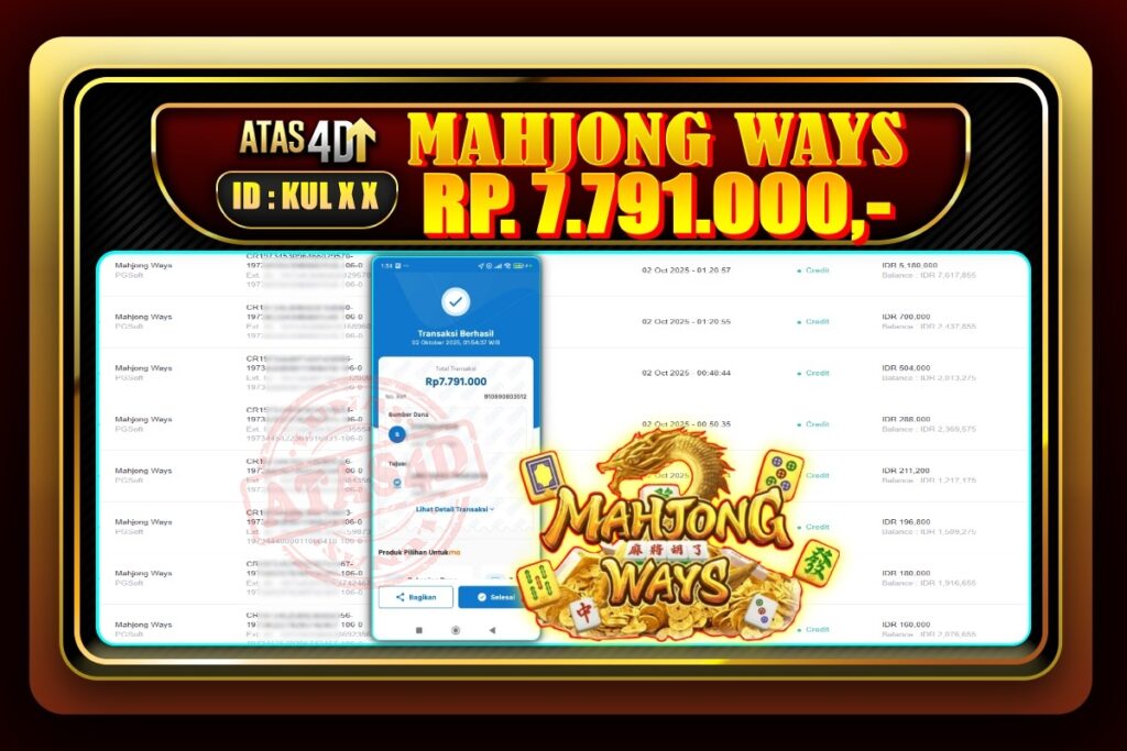 Bukti Jp ATAS4D Slot Online 02 Oktober 2025.