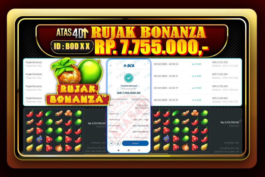 Bukti Jp ATAS4D Slot Online – 08 Oktober 2025.