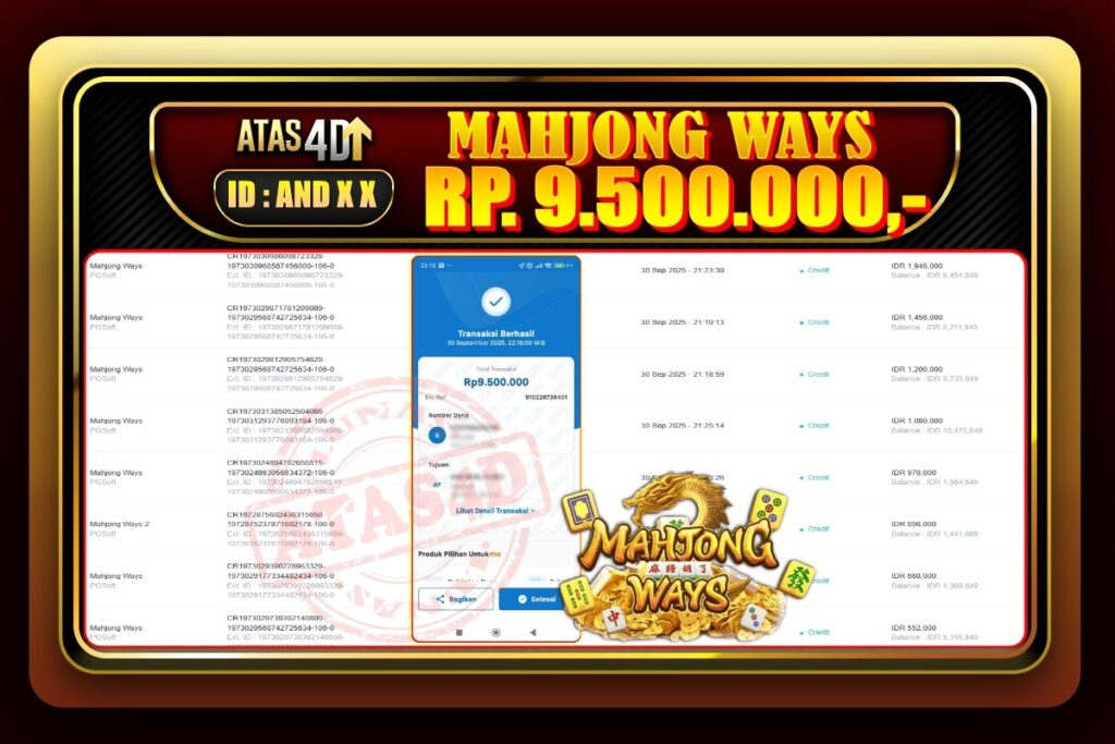 Bukti Jp ATAS4D Slot Online 30 September 2025.