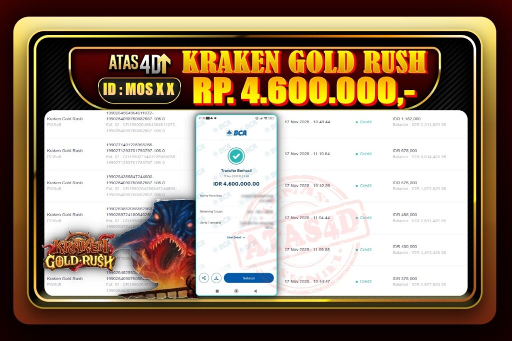 Bukti Jp ATAS4D Slot Online 17 November 2025.