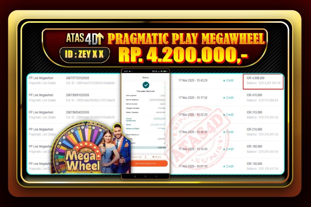 Bukti Jp ATAS4D Live Games Online 17 November 2025