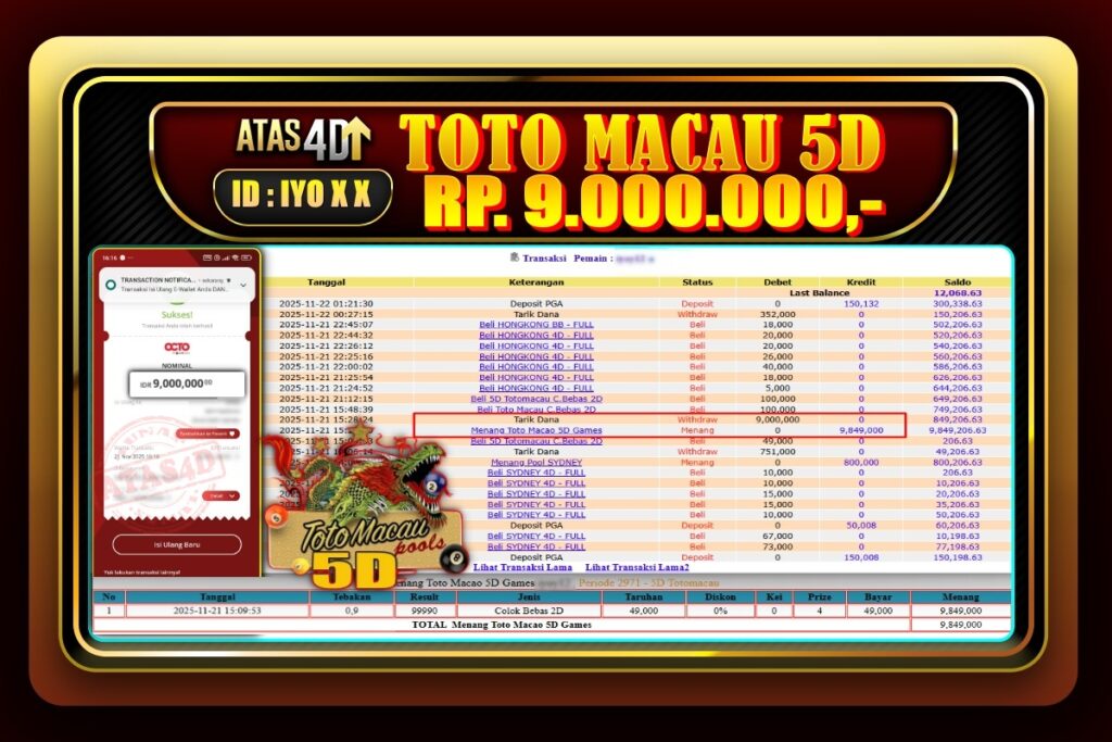 Bukti Jp ATAS4D Togel Online 21 November 2025